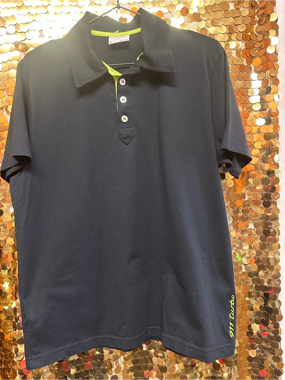 Porsche Design Navy Polo with Lime Accents